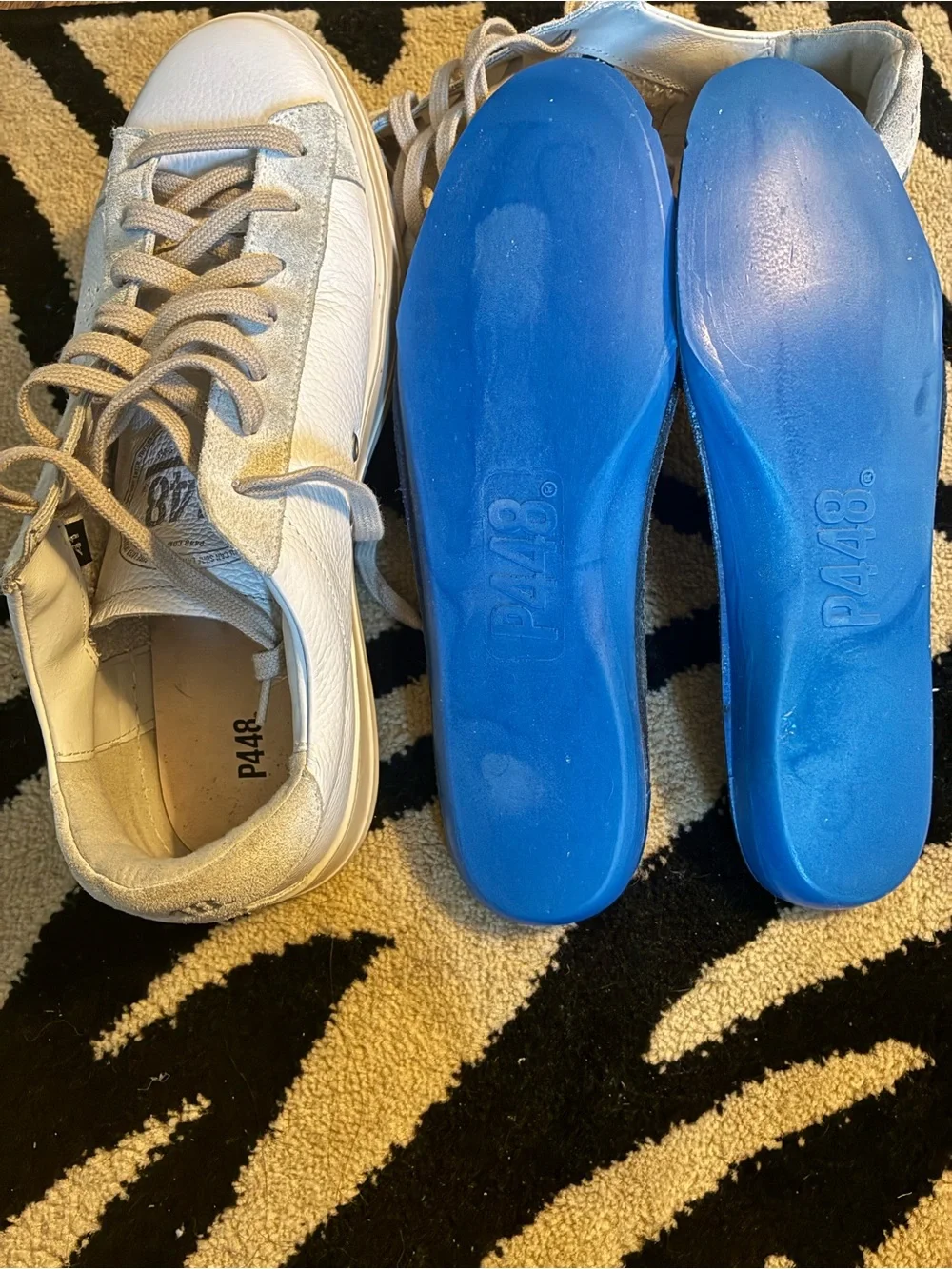 P448 Men’s Off-White and Light Gray Low-Top Sneakers